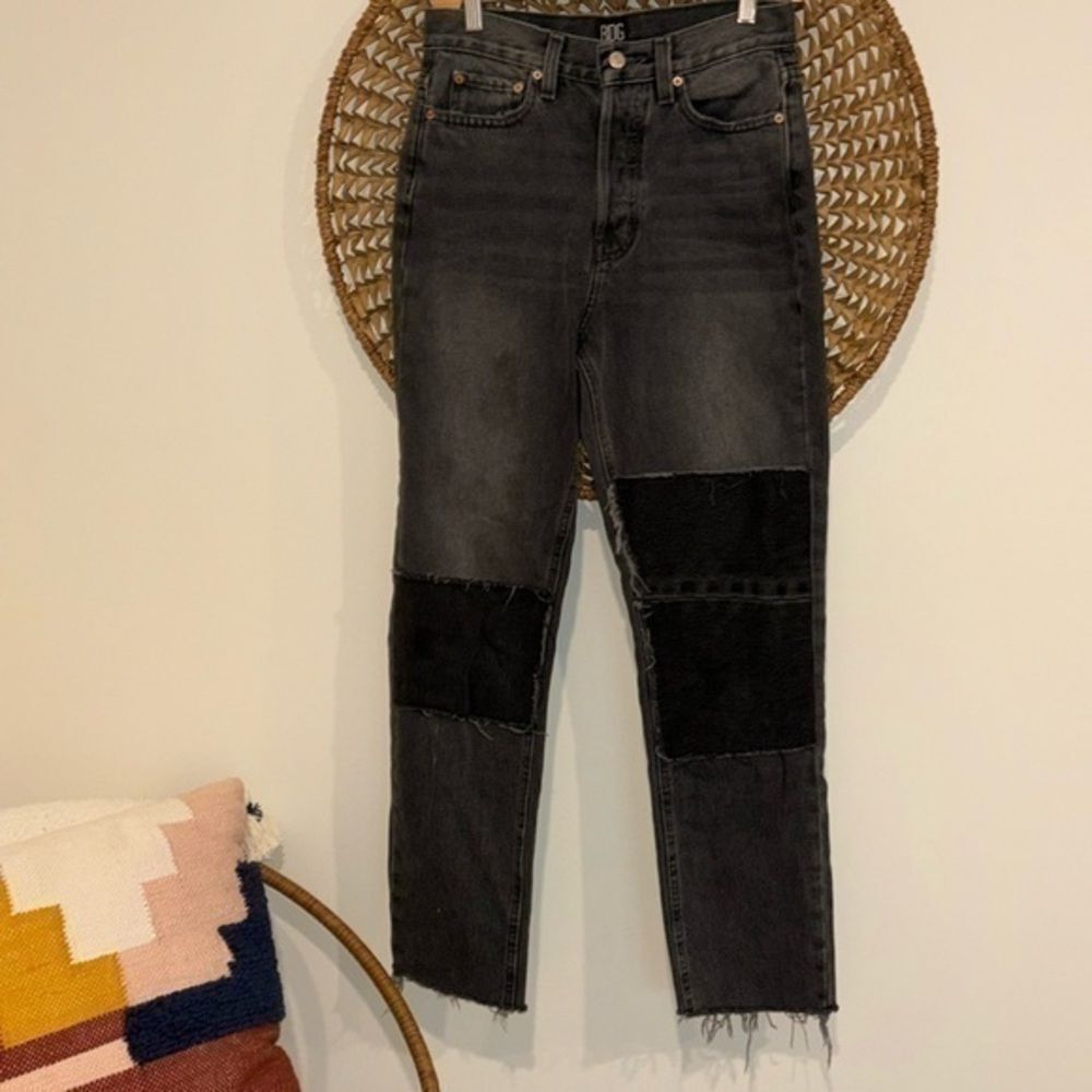 BDG Urban Outfitters patchwork black jeans slim straight size 27